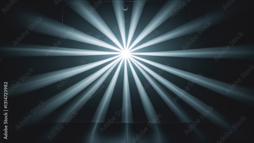 Fototapeta premium Display spotlights with glow effect on background.