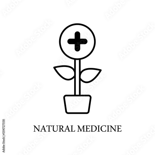 Icon a natural medicine, isolated against a clean background.