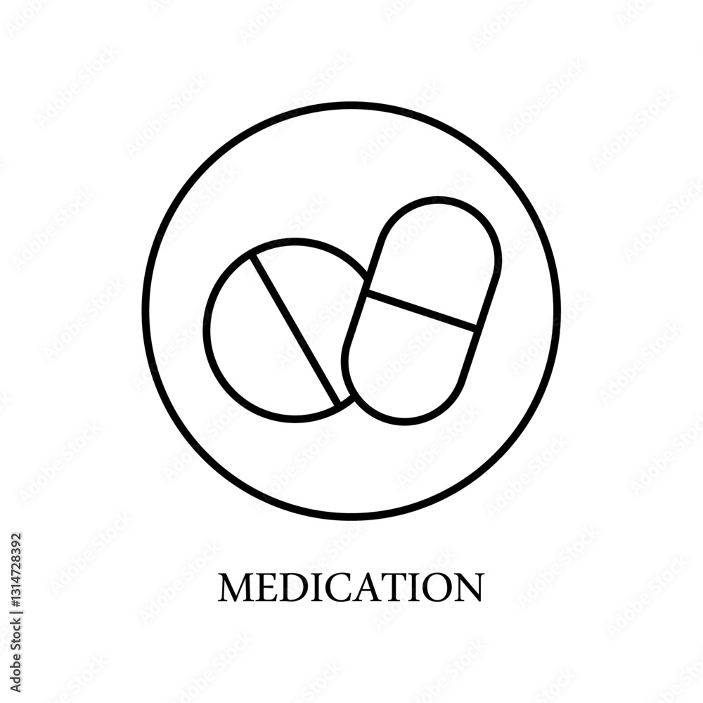 Icon a medication, isolated against a clean background. Icon a medication, isolated against a clean background.