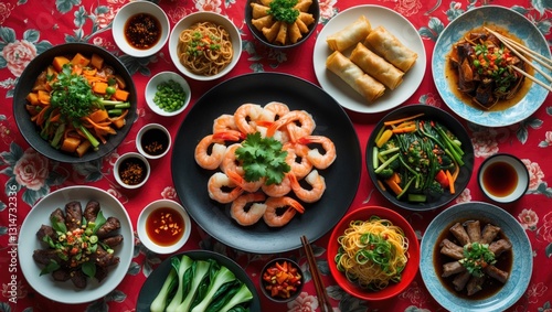 Wallpaper Mural Assorted popular dishes for dinner gathering. Torontodigital.ca