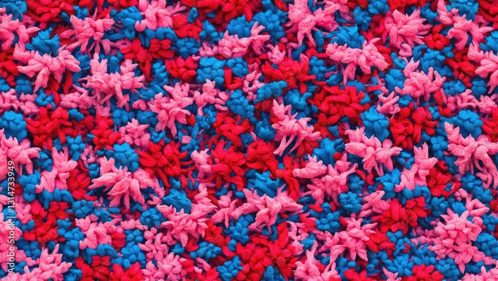 Fototapeta premium pink blue red knitted texture, continuous knitted design