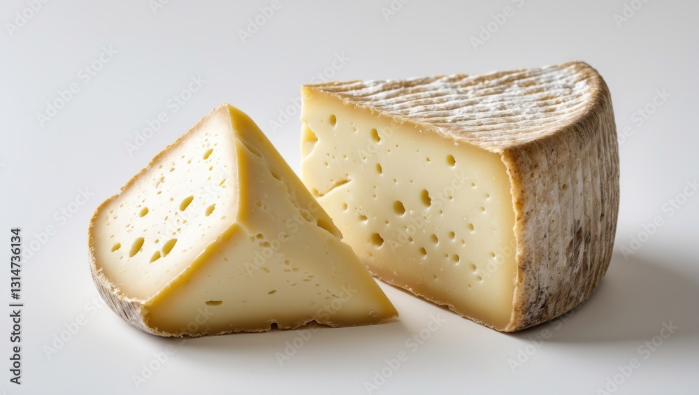 Pieces of natural hard cheese on a white background. Pieces of natural hard cheese on a white background.