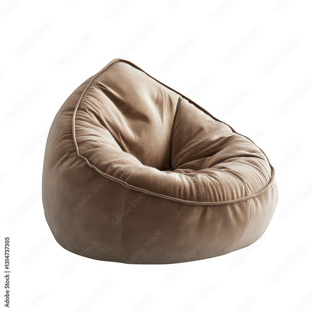 Cozy brown bean bag with plush fabric, ideal for casual seating in a modern living room or relaxation space, adding comfort and style. Cozy brown bean bag with plush fabric, ideal for casual seating in a modern living room or relaxation space, adding comfort and style.