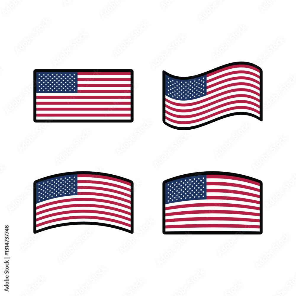 American flag wave vector illustration modern simple design American flag wave vector illustration modern simple design