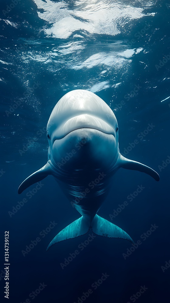 Obraz premium there is a dolphin swimming under the water in the ocean