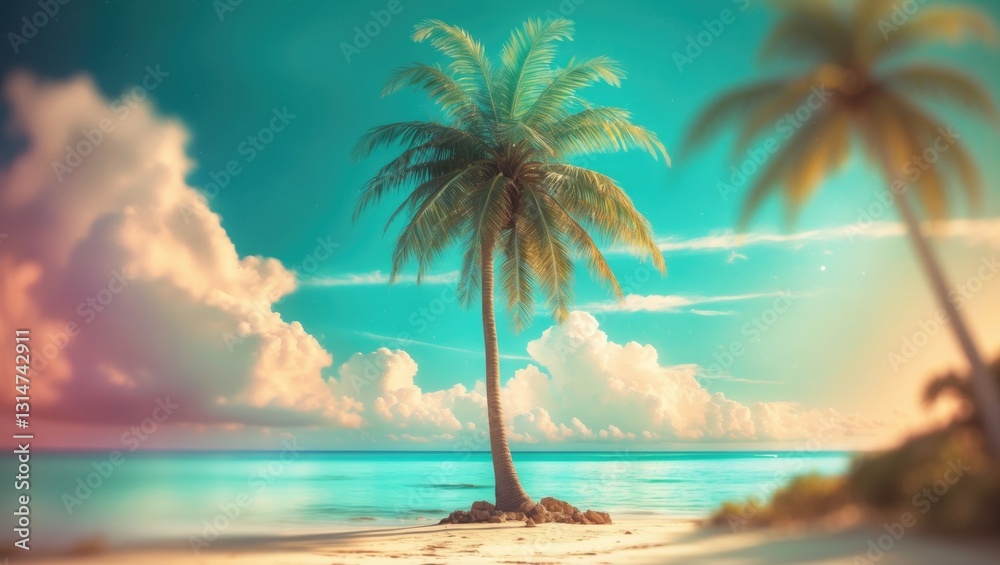 Obraz premium palm tree on tropical island