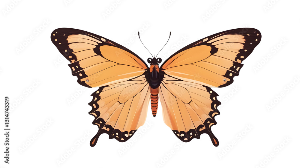 A beautiful yellow color butterfly on transparent background A beautiful yellow color butterfly on transparent background