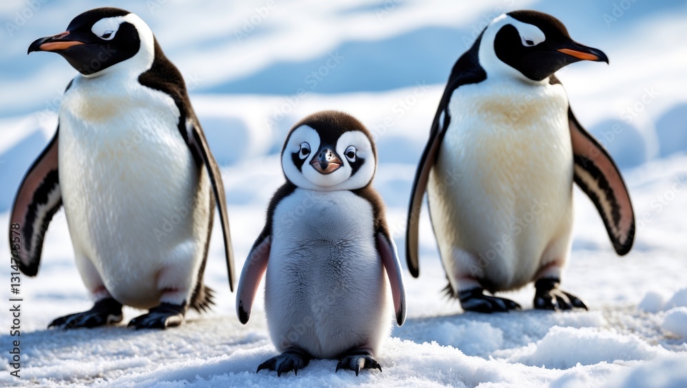 Fototapeta premium Penguin colony found at Snow Hill.