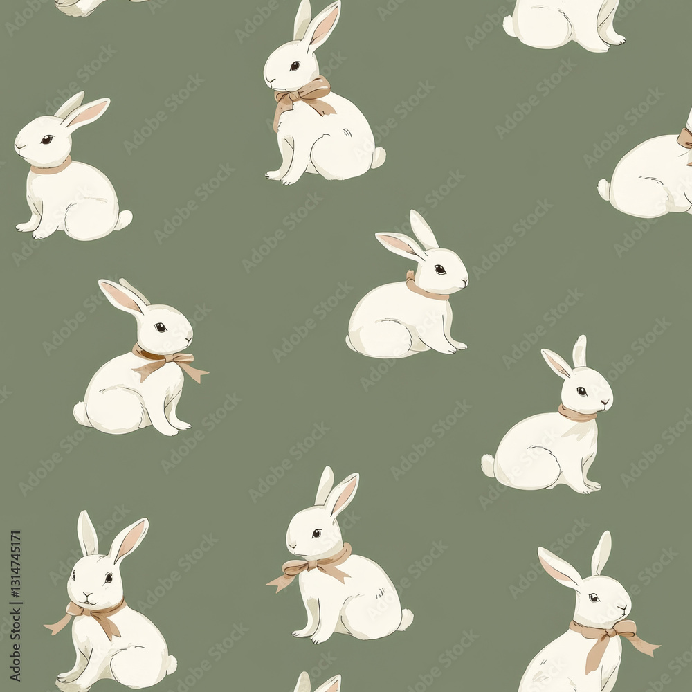 Seamless Cute Bunny Pattern – 100% Tileable Design Seamless Cute Bunny Pattern – 100% Tileable Design
