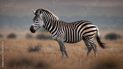 Plains zebra, or common zebra, stallion displaying a flehmen response. photo