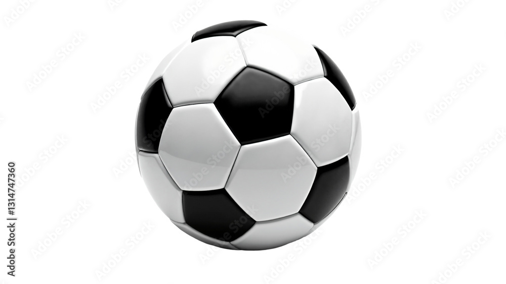 Classic Soccer Ball Isolated on Transparent Background for Sports Marketing and Advertising