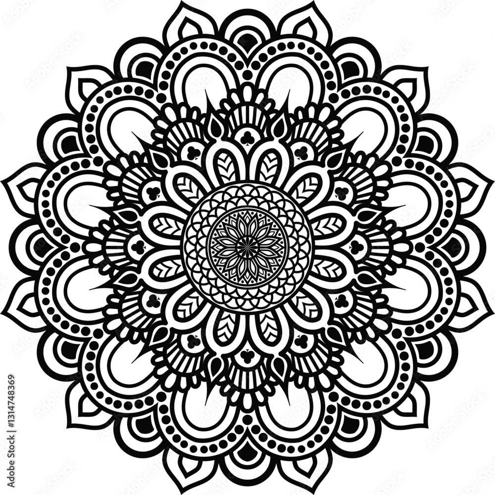 Beautiful floral pattern mandala art isolated on a white background, decoration element for meditation poster, yoga, banner, henna, invitation, cover page, design element mandala art, vector art Beautiful floral pattern mandala art isolated on a white background, decoration element for meditation poster, yoga, banner, henna, invitation, cover page, design element mandala art, vector art