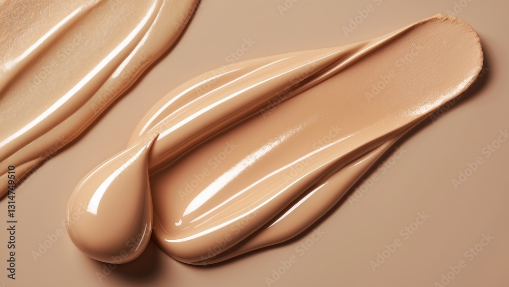 Make-up shimmer mousse foundation, concealer, highlighter, and smudge creamy powder on a surface background. Make-up shimmer mousse foundation, concealer, highlighter, and smudge creamy powder on a surface background.