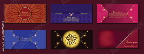 Templates of luxurious visiting card's with mandala vector, easily editable, vector art illustration