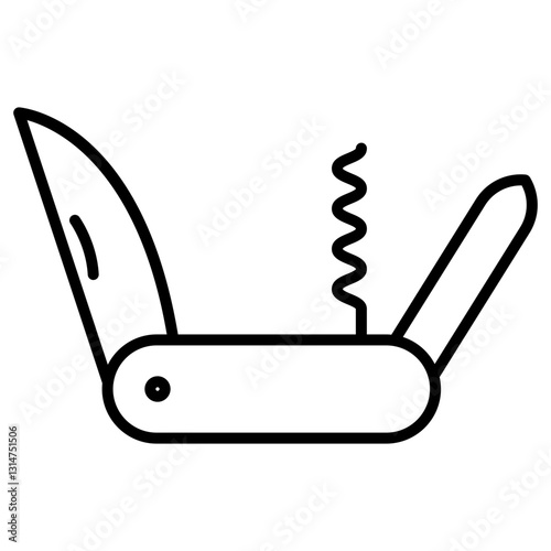 Swiss knife icon in line style