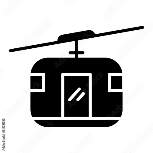 Cable car icon in glyph style