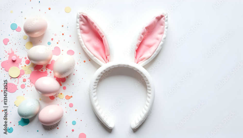 Fototapeta premium easter eggs and bunny