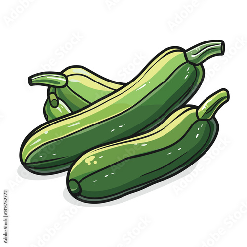 zucchini isolated on white background