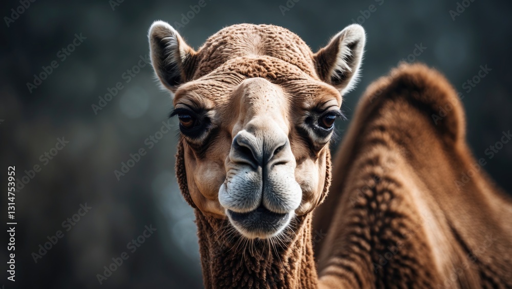 Obraz premium Close-up shot of a camel portrait.