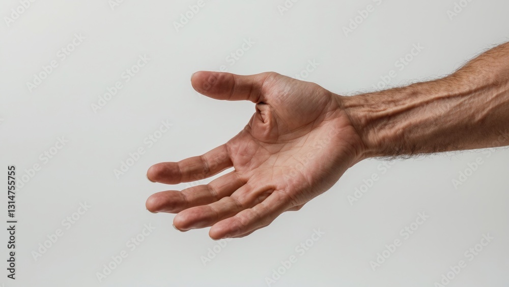 Hands of a man attempting to grasp something, isolated against a background with a clipping path. Hands of a man attempting to grasp something, isolated against a background with a clipping path.
