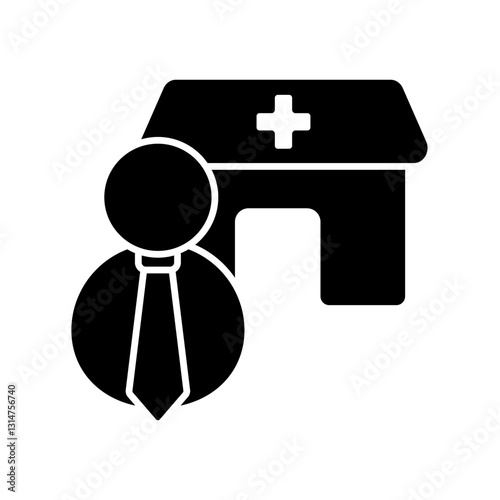 Icon a pharmacist, isolated against a clean background.