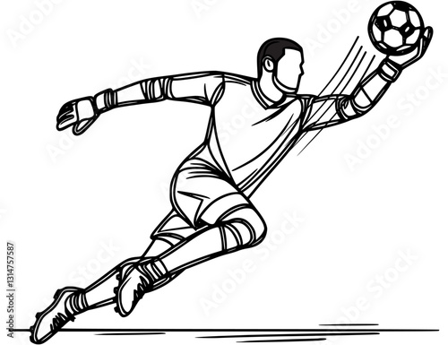 simple goal keeper lineart illustration