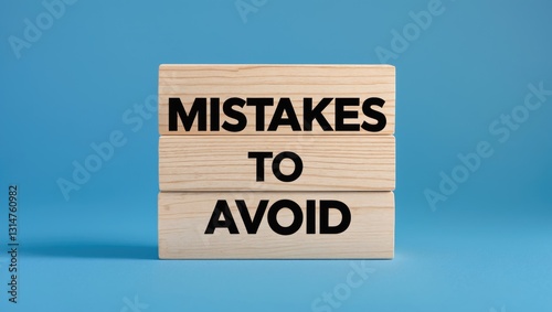 Message about mistakes to avoid displayed on blocks with a background. Conceptual symbol for mistakes to avoid. Space for copying.