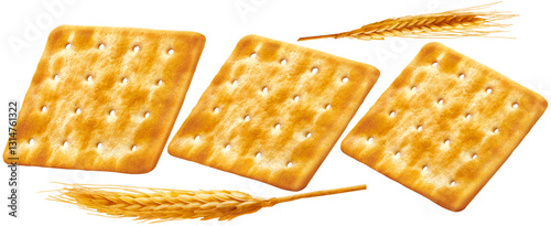 biscoito e ramo de trigo isolado em fundo transparente