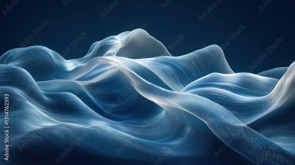 Obraz premium Abstract blue wavy forms