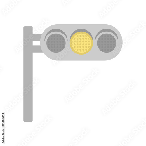 黄信号機　イラスト（横型）