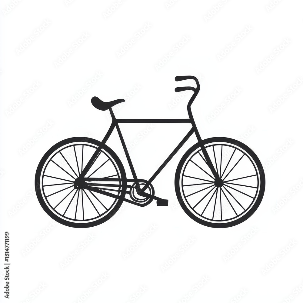 Fototapeta premium Simple Illustration of a Bicycle in Minimalist Style