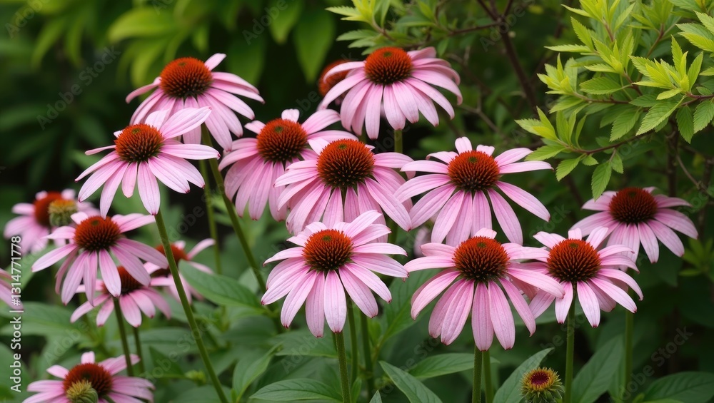 Fototapeta premium A pink Echinacea flowers, also known as Echinacea Purpurea, frequently referred to as Purple Coneflower.