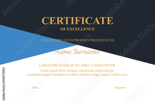 Blue-gray achievement certificate template
