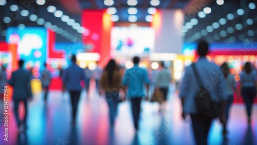 Wallpaper Mural Abstract blurred individuals in exhibition hall event trade show backdrop. Torontodigital.ca