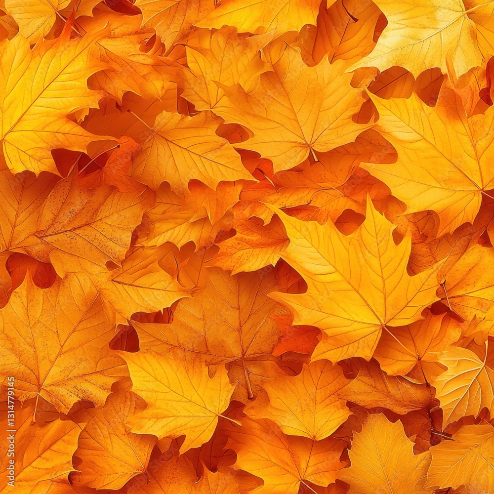Golden autumn maple leaves seamless pattern vibrant seasonal foliage background warm colors nature beauty