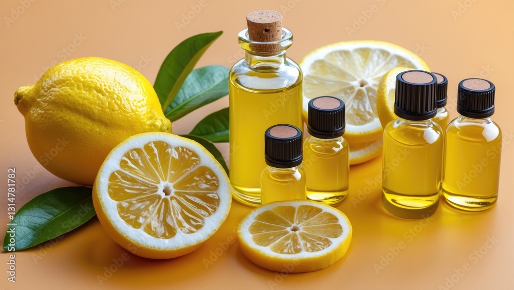 oil organic with lemon juice extract vitamin bottle in beauty skincare treatment healthy concept, overhead view of nutrition lemon extract for facial oil organic with lemon juice extract vitamin bottle in beauty skincare treatment healthy concept, overhead view of nutrition lemon extract for facial