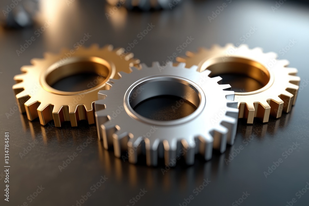 Interlocking metallic gears, symbolizing teamwork, collaboration, and precision engineering. Interlocking metallic gears, symbolizing teamwork, collaboration, and precision engineering.