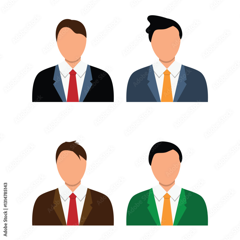 Busts of Business People Different Haircuts and Suits. People at work, leadership and company CEO management white collar worker vector art Busts of Business People Different Haircuts and Suits. People at work, leadership and company CEO management white collar worker vector art