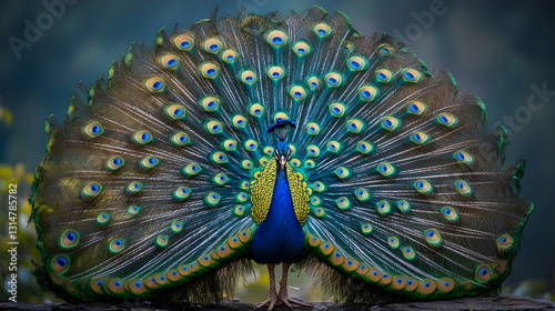 Peacock with Open Feathers