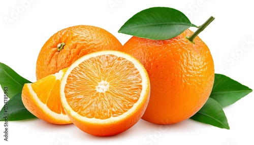 An image of a vibrant orange with green leaves, showcasing its fresh and juicy appeal with a focus on its bright color and natural freshness