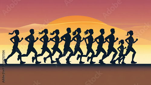 people run in the evening