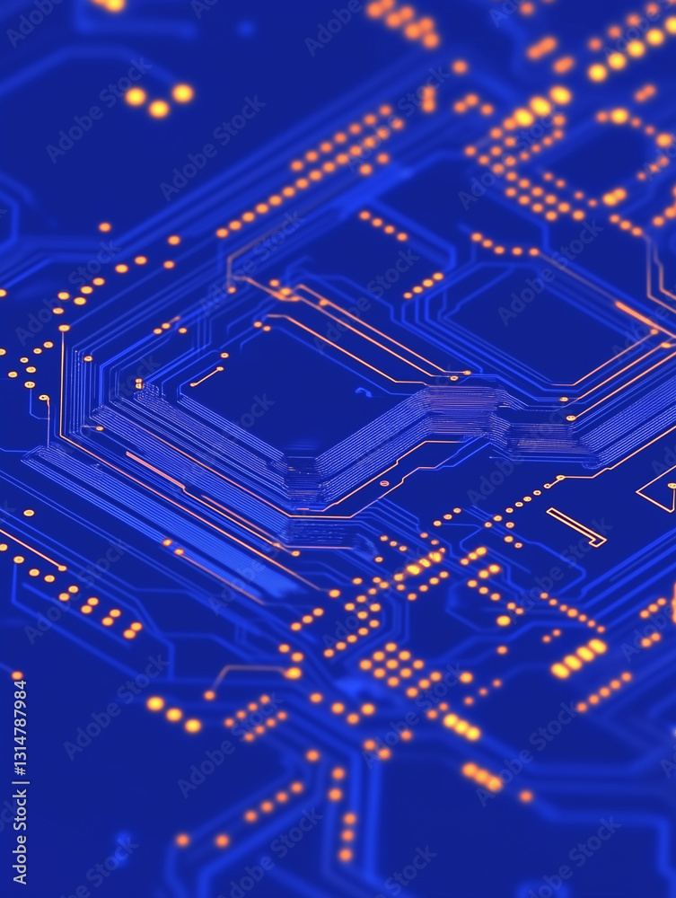 Close-up of a glowing circuit board Close-up of a glowing circuit board