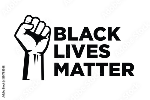 Black Lives Matter - Anti-racism motivation. vector illustration of a hand