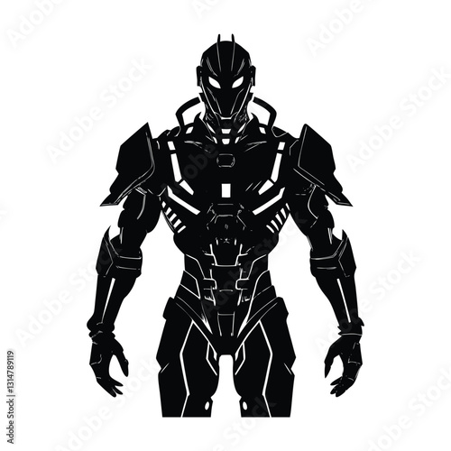 Exoskeleton Suit Featuring Robotic Enhancements Silhouette
