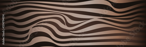 Optical illusion brown lines background.Conceptual design of optical illusion vector. EPS 10 Vector illustration. Brown background .mocha mousse 