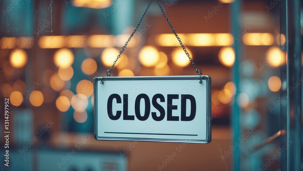 custom made wallpaper toronto digitalA sign displaying "CLOSED" hangs in a shop window with a retro effect filter.