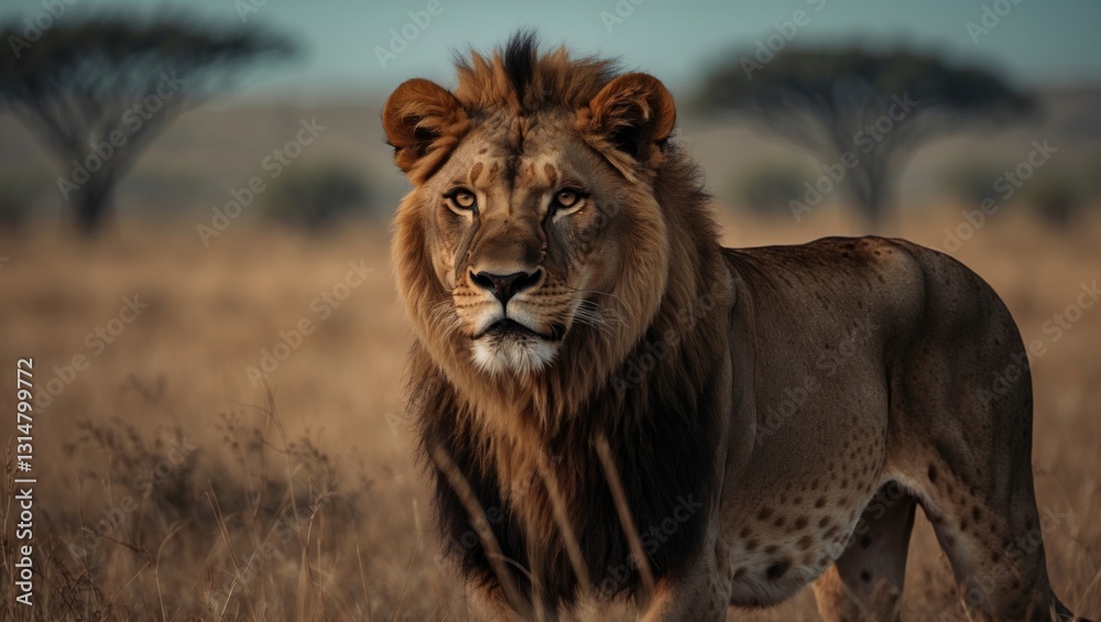 Obraz premium a majestic lion in its natural habitat