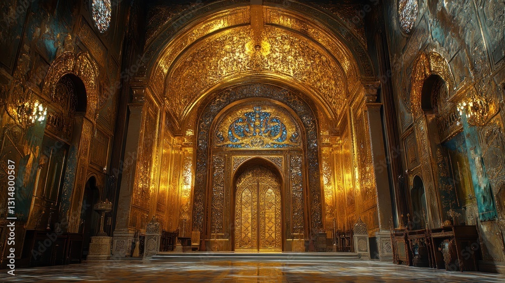Fototapeta premium Ornate Gold Cathedral Interior