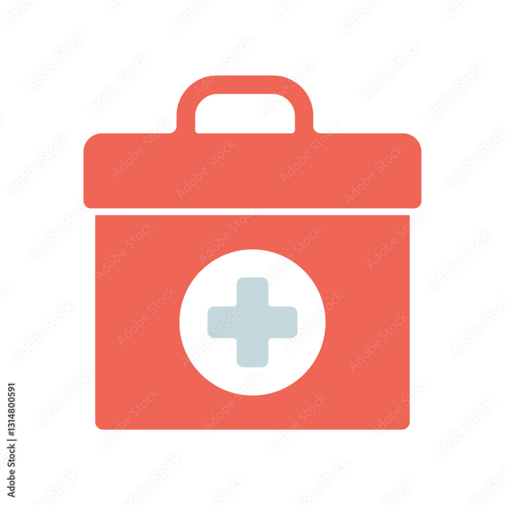 Icon a first aid kit, isolated against a clean background. Icon a first aid kit, isolated against a clean background.