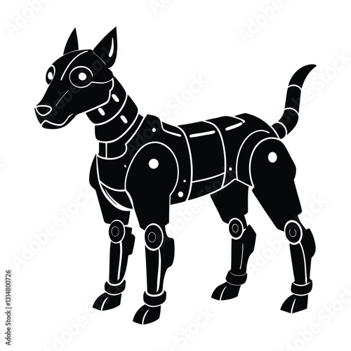 Robot Dog Standing Showing Mechanical Joints Silhouette